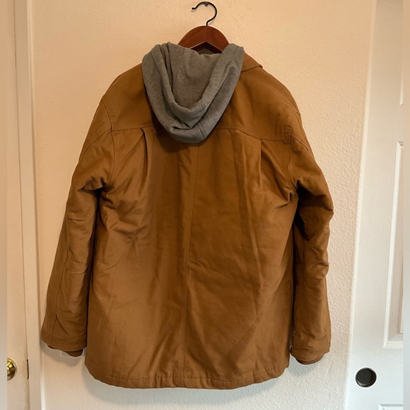 Dickies Lined Hooded Zip Snap Jacket - Tan / Gray - Men’s L - Picture 2 of 8